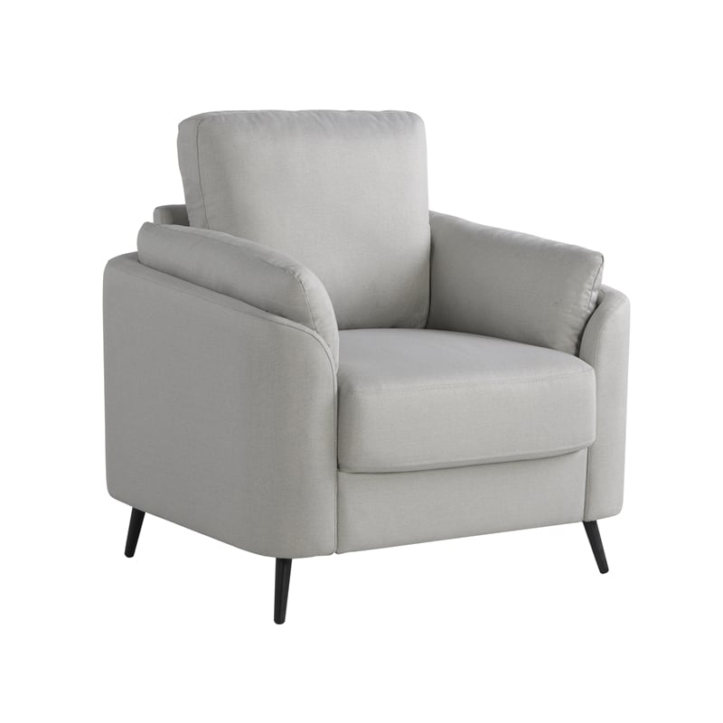 Studio Living Bradley Chair in Smoke Gray Woven Fabric Upholstery