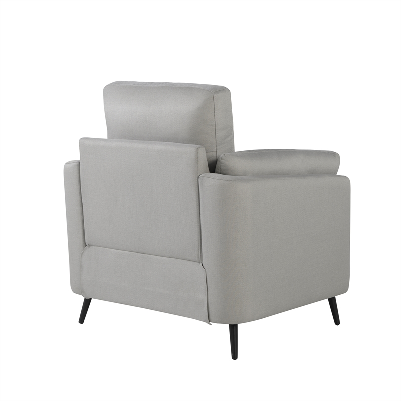 Studio Living Bradley Chair in Smoke Gray Woven Fabric Upholstery