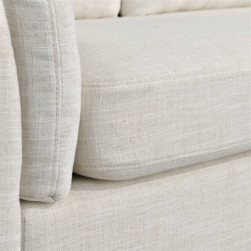 LifeStyle Solutions Studio Living Statham Sofa in Cream Woven Fabric Upholstery
