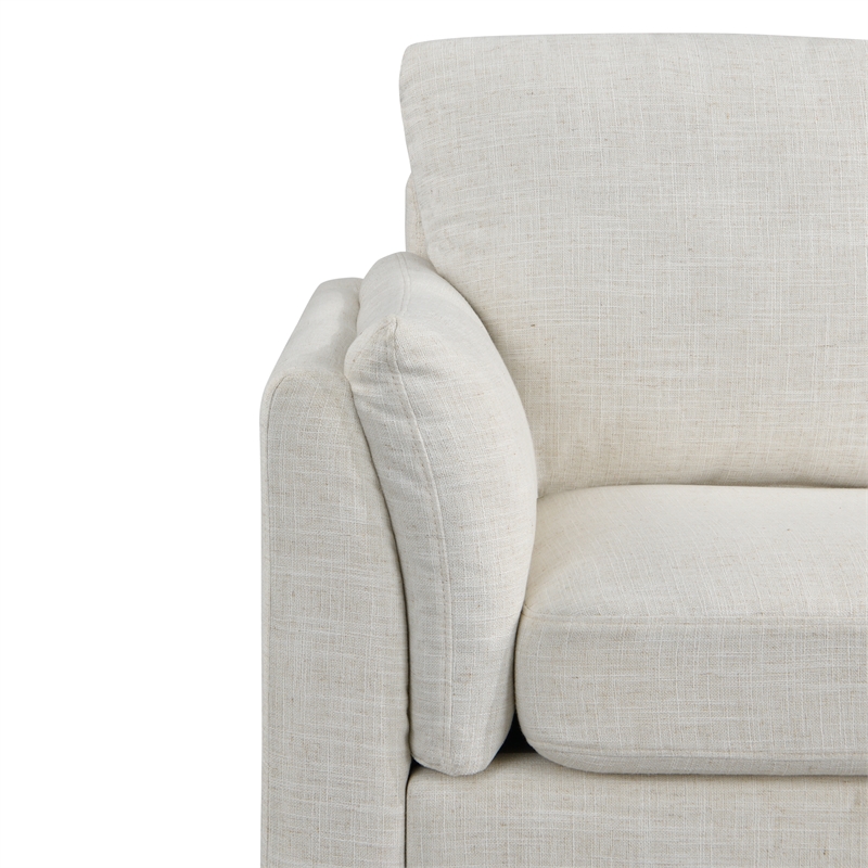 LifeStyle Solutions Studio Living Statham Sofa in Cream Woven Fabric Upholstery