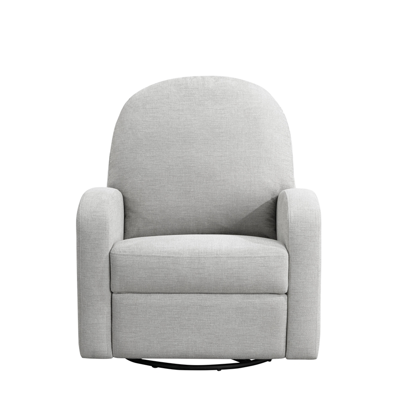 Relax A Lounger Parson Swivel Rocker Recliner in Light Gray Polyeseter Fabric