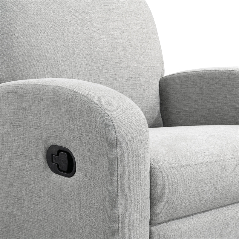 Relax A Lounger Parson Swivel Rocker Recliner in Light Gray Polyeseter Fabric