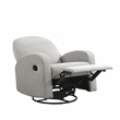 Relax A Lounger Parson Swivel Rocker Recliner in Light Gray Polyeseter Fabric