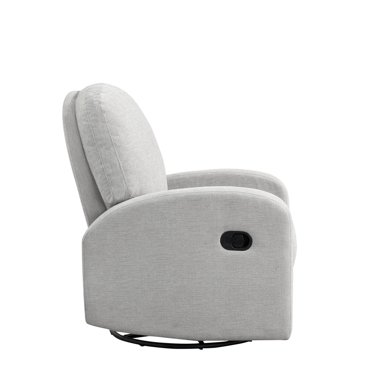 Relax A Lounger Parson Swivel Rocker Recliner in Light Gray Polyeseter Fabric