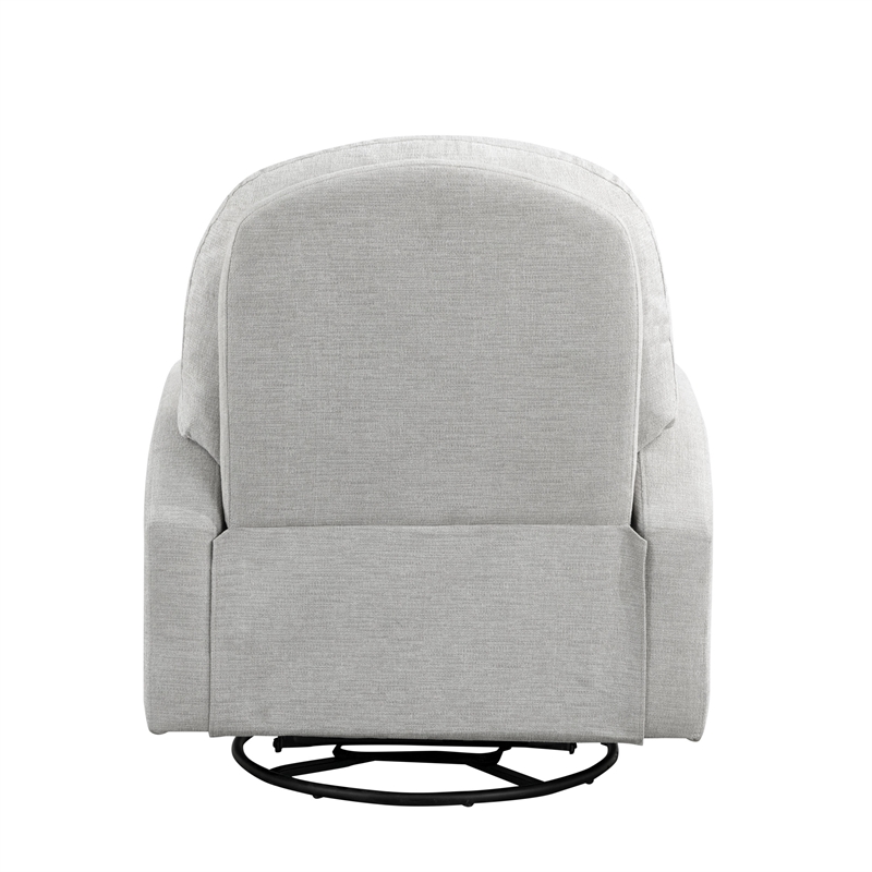 Relax A Lounger Parson Swivel Rocker Recliner in Light Gray Polyeseter Fabric