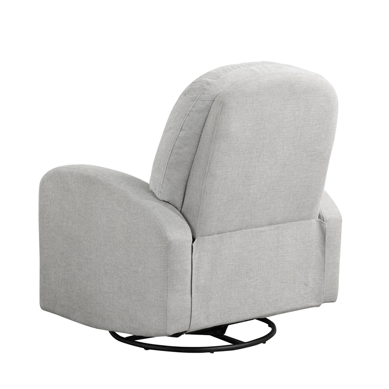 Relax A Lounger Parson Swivel Rocker Recliner in Light Gray Polyeseter Fabric