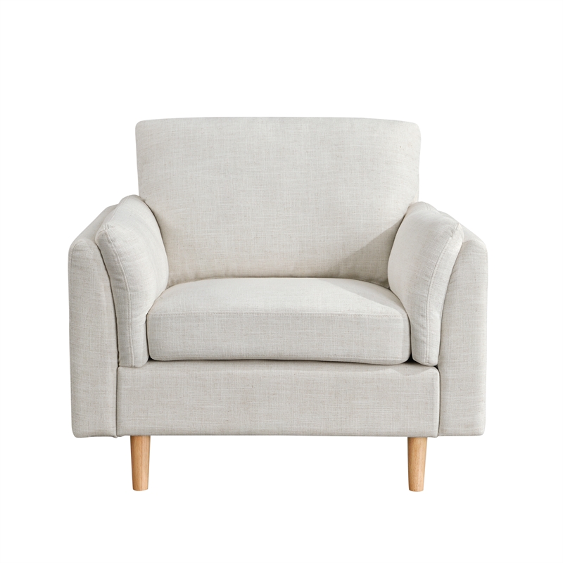 Studio Living Statham Chair in Cream Woven Fabric Upholstery