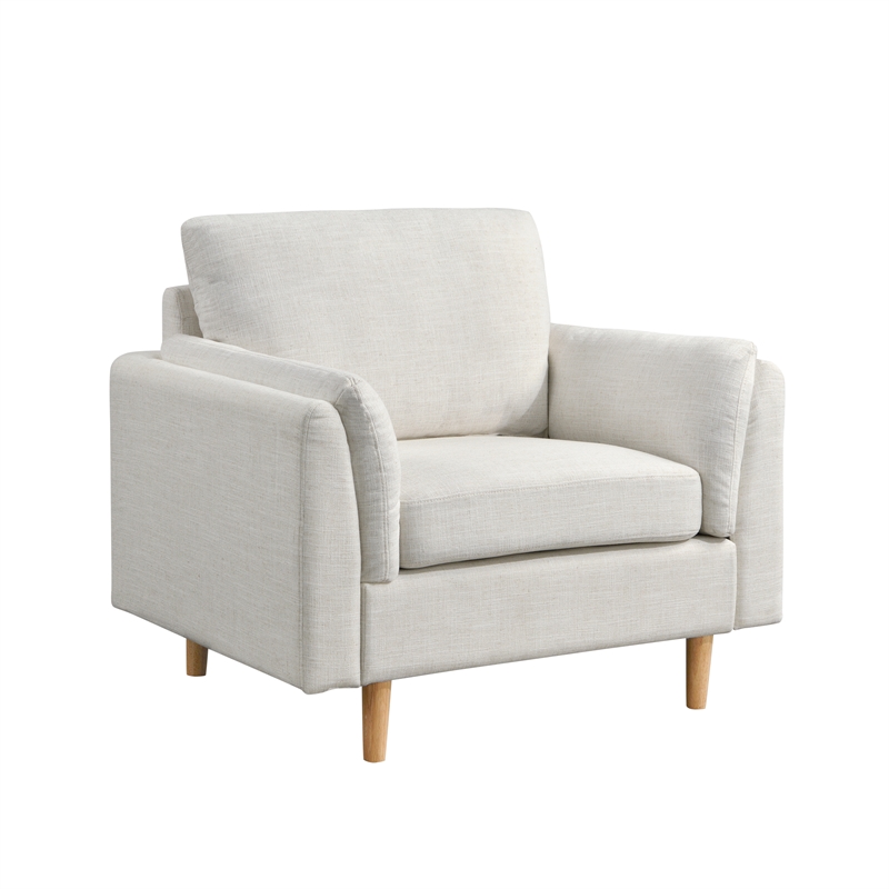Studio Living Statham Chair in Cream Woven Fabric Upholstery