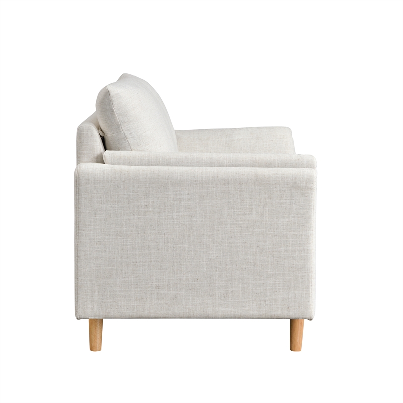 Studio Living Statham Chair in Cream Woven Fabric Upholstery