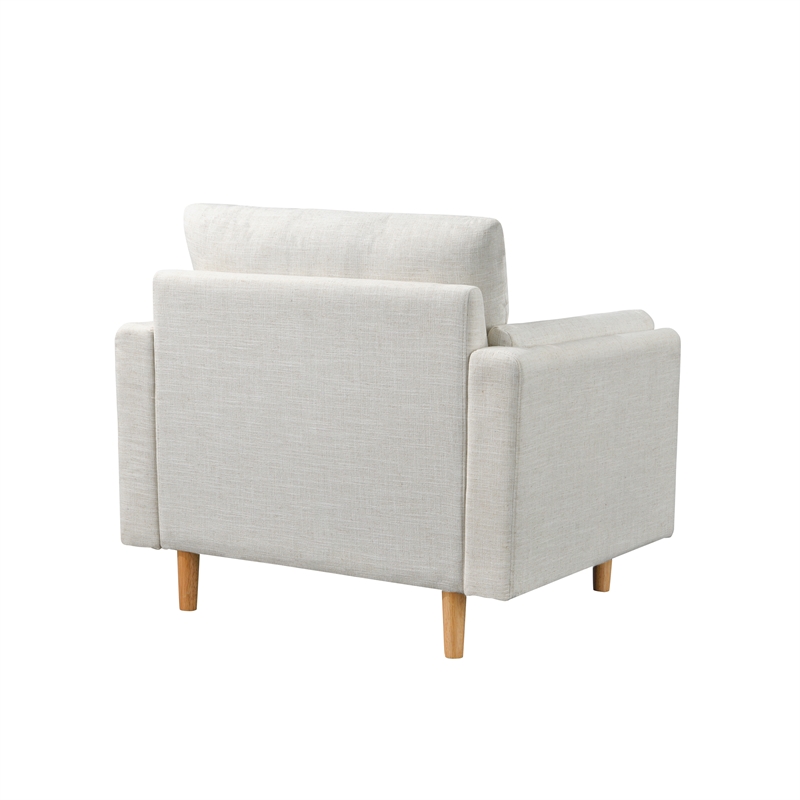 Studio Living Statham Chair in Cream Woven Fabric Upholstery