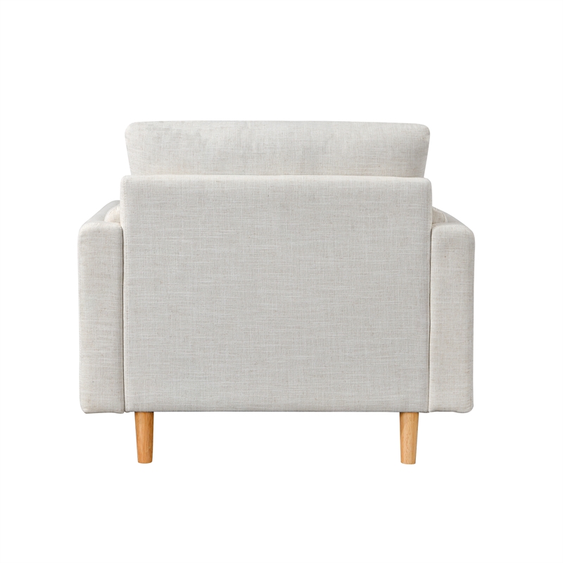 Studio Living Statham Chair in Cream Woven Fabric Upholstery