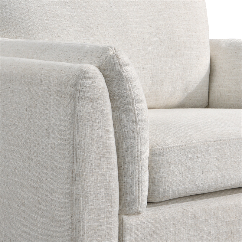 Studio Living Statham Chair in Cream Woven Fabric Upholstery