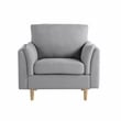 Studio Living Statham Arm Chair in Light Gray Woven Fabric Upholstery
