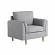 Studio Living Statham Arm Chair in Light Gray Woven Fabric Upholstery