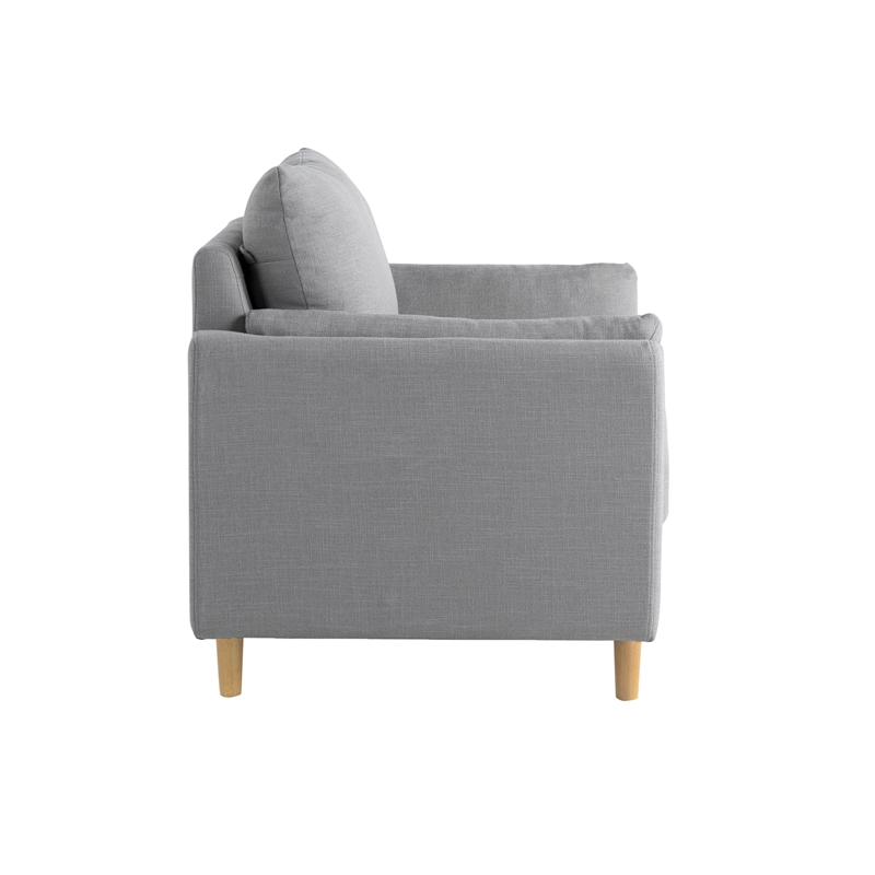 Studio Living Statham Arm Chair in Light Gray Woven Fabric Upholstery