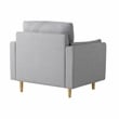 Studio Living Statham Arm Chair in Light Gray Woven Fabric Upholstery