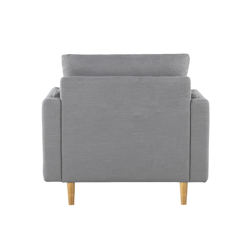 Studio Living Statham Arm Chair in Light Gray Woven Fabric Upholstery