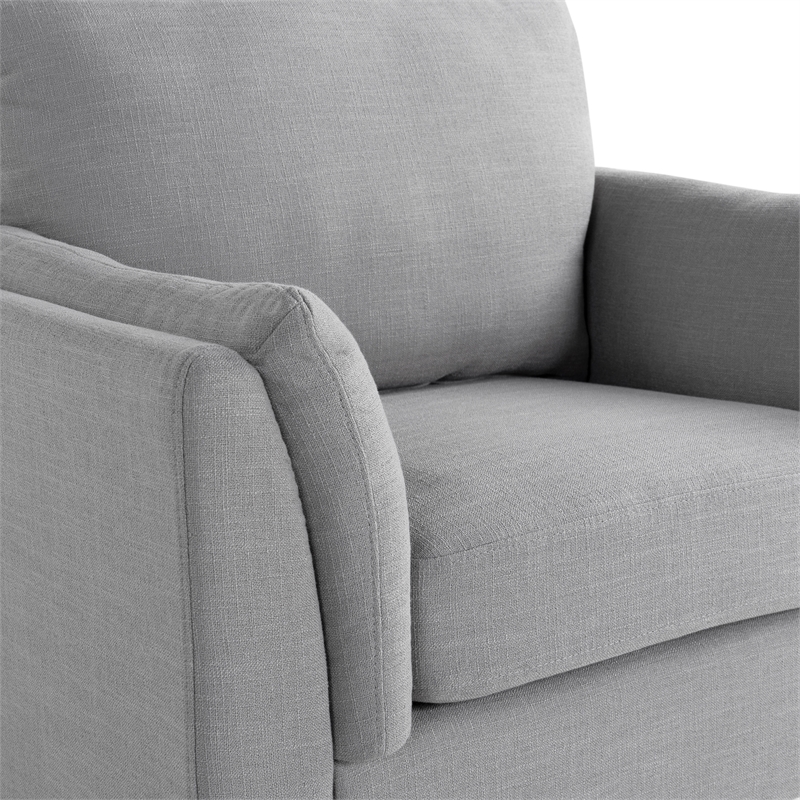 Studio Living Statham Arm Chair in Light Gray Woven Fabric Upholstery