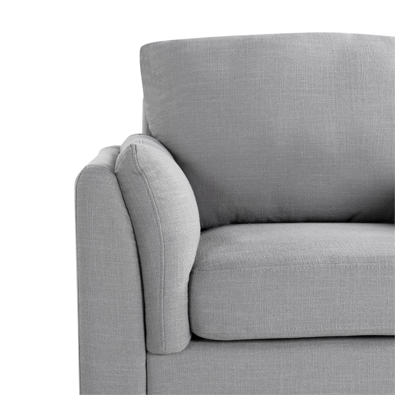 Studio Living Statham Arm Chair in Light Gray Woven Fabric Upholstery
