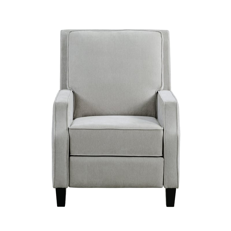 Relax A Lounger Sarina Pushback Recliner in Light Gray Woven Fabric Upholstery