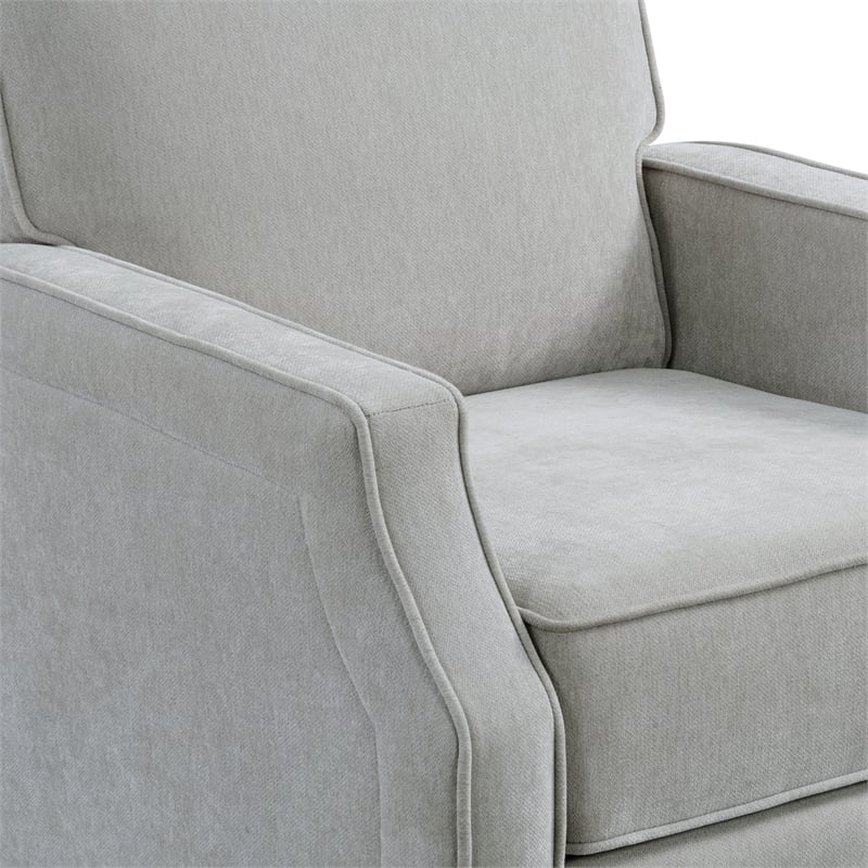 Relax A Lounger Sarina Pushback Recliner in Light Gray Woven Fabric Upholstery