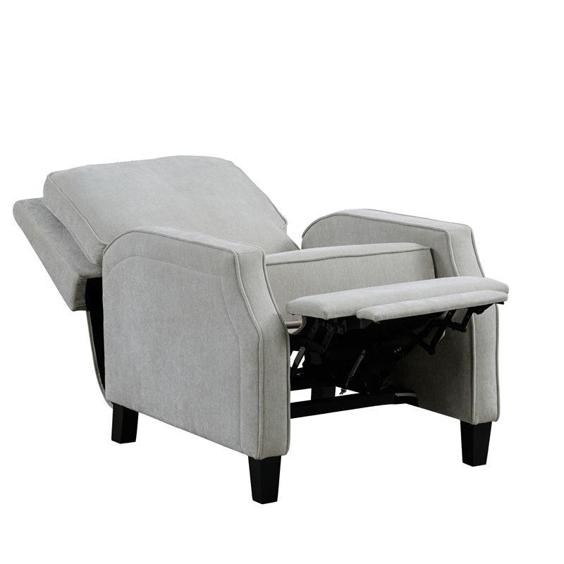 Relax A Lounger Sarina Pushback Recliner in Light Gray Woven Fabric Upholstery