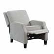Relax A Lounger Sarina Pushback Recliner in Light Gray Woven Fabric Upholstery