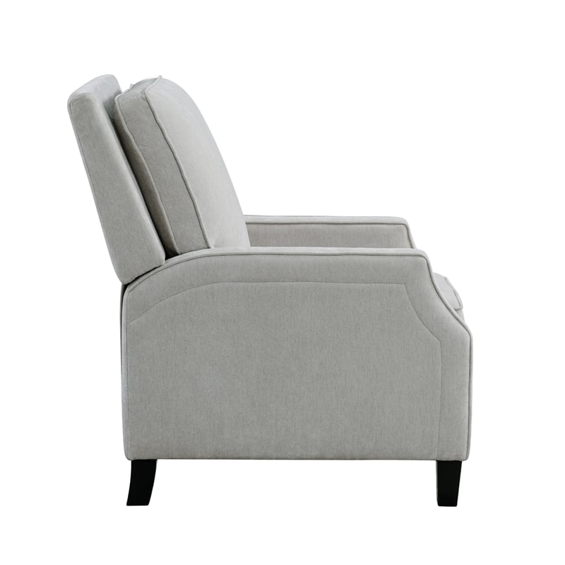 Relax A Lounger Sarina Pushback Recliner in Light Gray Woven Fabric Upholstery
