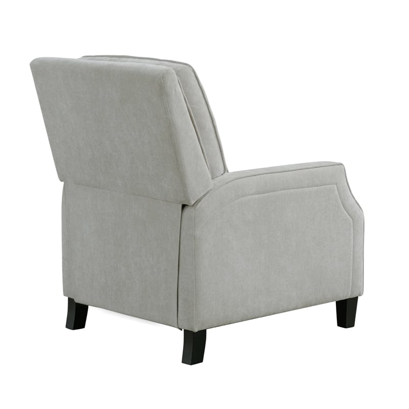 Relax A Lounger Sarina Pushback Recliner in Light Gray Woven Fabric Upholstery