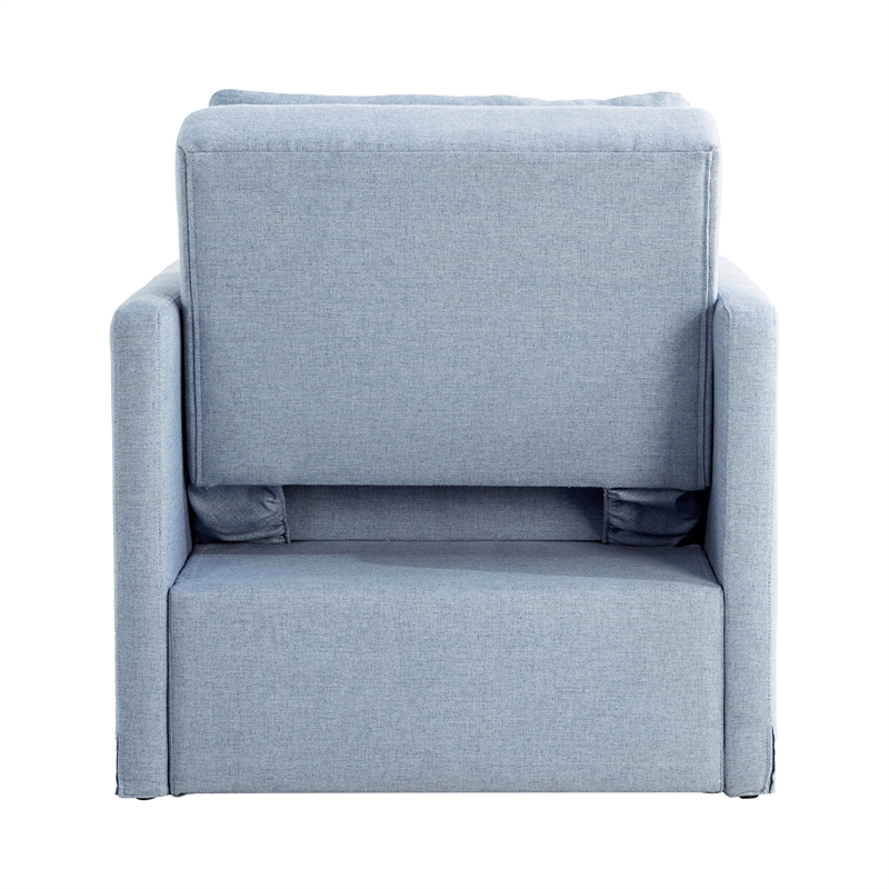 Serta Bakersfield Twin Convertible Chair in Blue Woven Fabric Upholstery