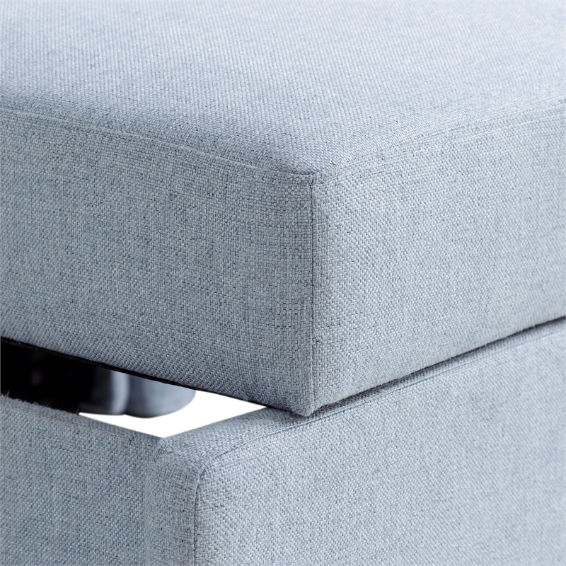 Serta Bakersfield Twin Convertible Chair in Blue Woven Fabric Upholstery