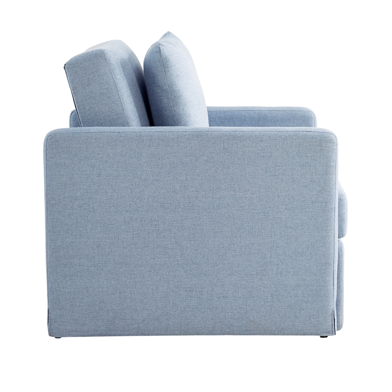 Serta Bakersfield Twin Convertible Chair in Blue Woven Fabric Upholstery