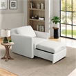 Serta Bakersfield Twin Convertible Chair in Cream Woven Fabric Upholstery
