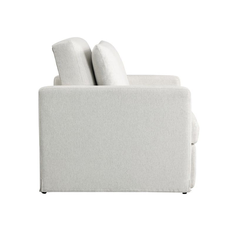 Serta Bakersfield Twin Convertible Chair in Cream Woven Fabric Upholstery