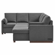 Serta Ellison Convertible Sectional sofa in Charcoal Fabric Upholstery