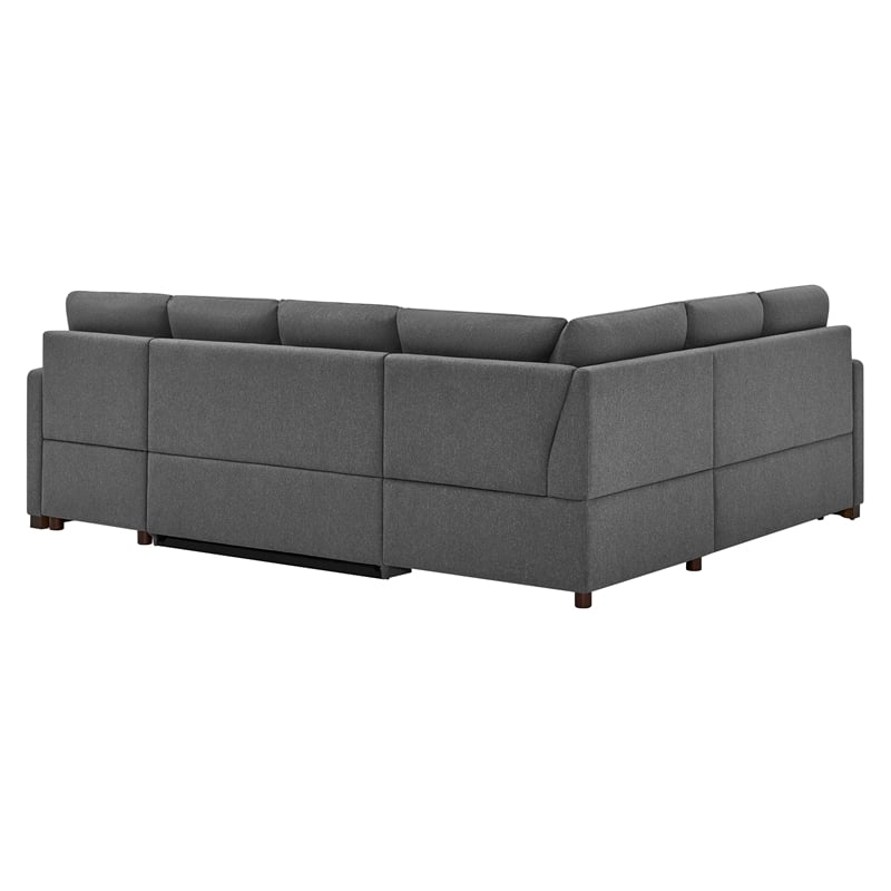 Serta Ellison Convertible Sectional sofa in Charcoal Fabric Upholstery