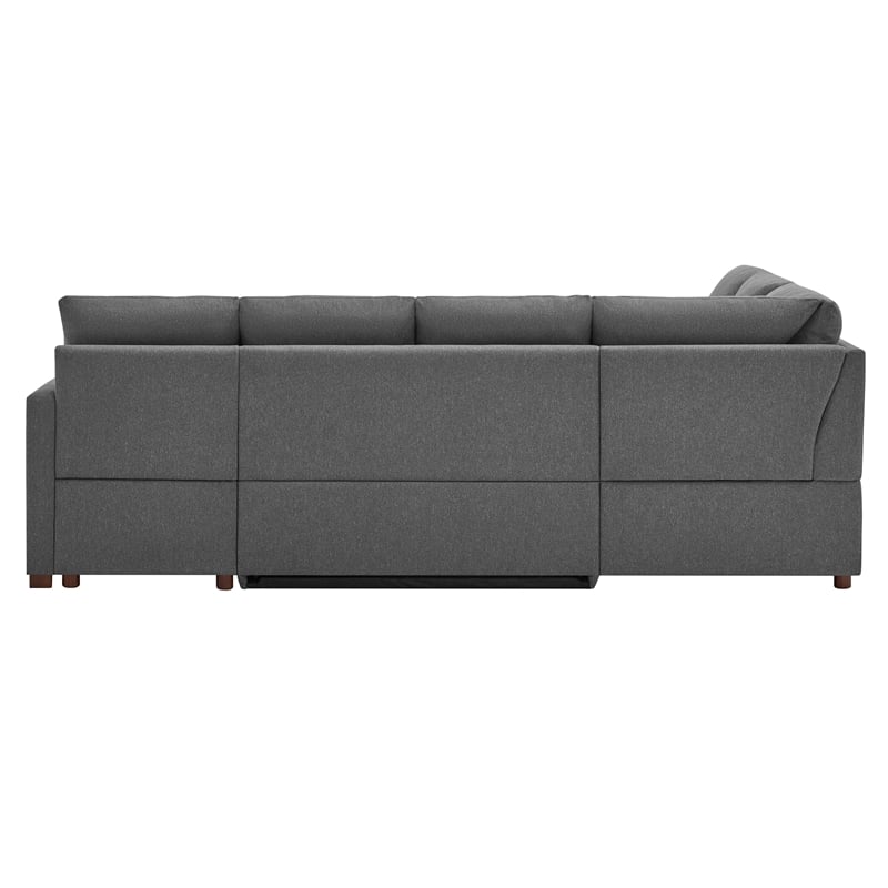 Serta Ellison Convertible Sectional sofa in Charcoal Fabric Upholstery