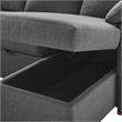 Serta Ellison Convertible Sectional sofa in Charcoal Fabric Upholstery