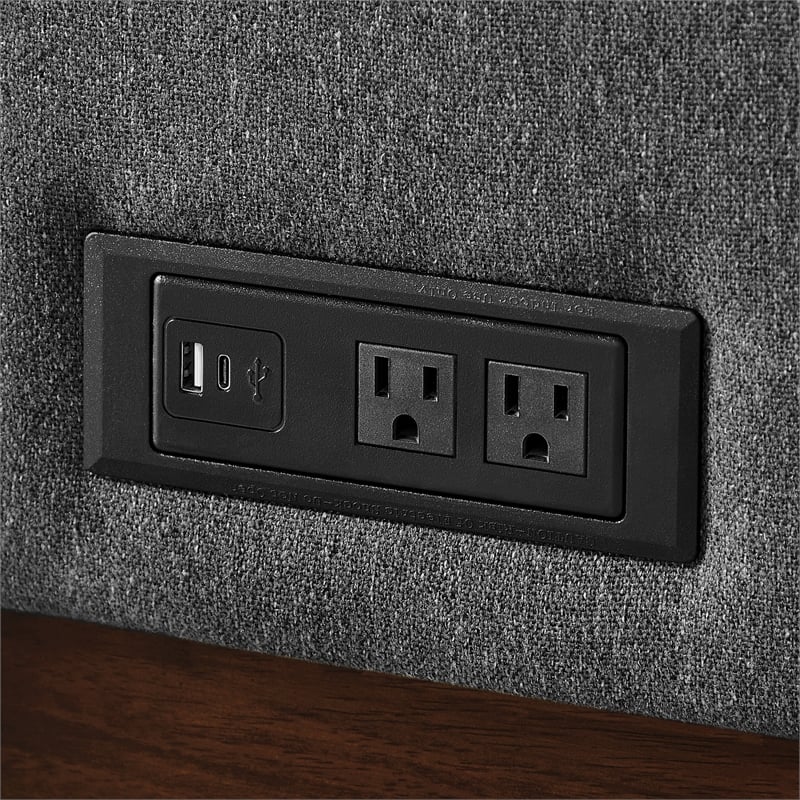 Serta Ellison Convertible Sectional sofa in Charcoal Fabric Upholstery