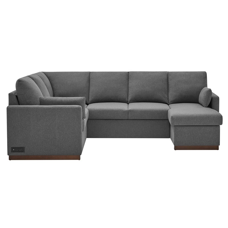 Serta Ellison Convertible Sectional sofa in Charcoal Fabric Upholstery