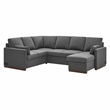 Serta Ellison Convertible Sectional sofa in Charcoal Fabric Upholstery