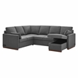 Serta Ellison Convertible Sectional sofa in Charcoal Fabric Upholstery