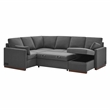 Serta Ellison Convertible Sectional sofa in Charcoal Fabric Upholstery
