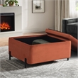 Studio Living Kensington Large Storage Ottoman in Rust Velvet Upholstery
