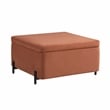 Studio Living Kensington Large Storage Ottoman in Rust Velvet Upholstery