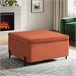 Studio Living Kensington Large Storage Ottoman in Rust Velvet Upholstery
