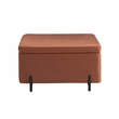 Studio Living Kensington Large Storage Ottoman in Rust Velvet Upholstery