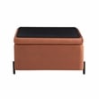 Studio Living Kensington Large Storage Ottoman in Rust Velvet Upholstery