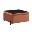 Studio Living Kensington Large Storage Ottoman in Rust Velvet Upholstery