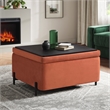 Studio Living Kensington Large Storage Ottoman in Rust Velvet Upholstery
